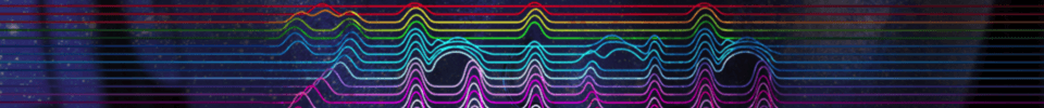 Text spelt out in coloured contour lines